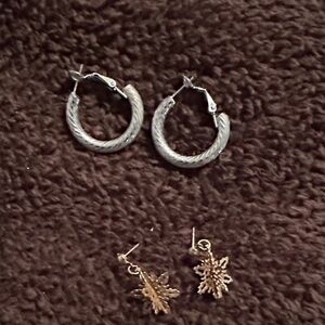 Costume pierced, clip earrings and a ring